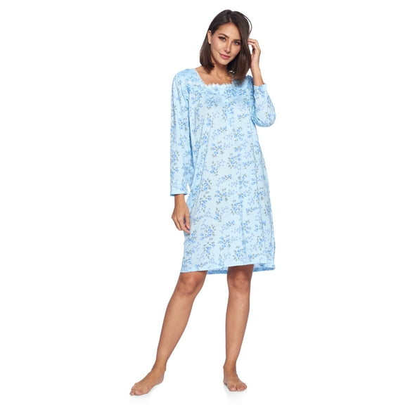 Casual Nights Women's Pointelle Long Sleeve Nightgown