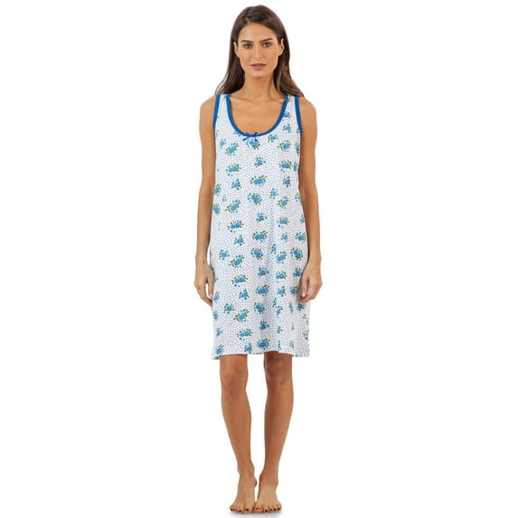 Casual Nights Women's Poly Cotton Sleeveless Nightgown Chemise