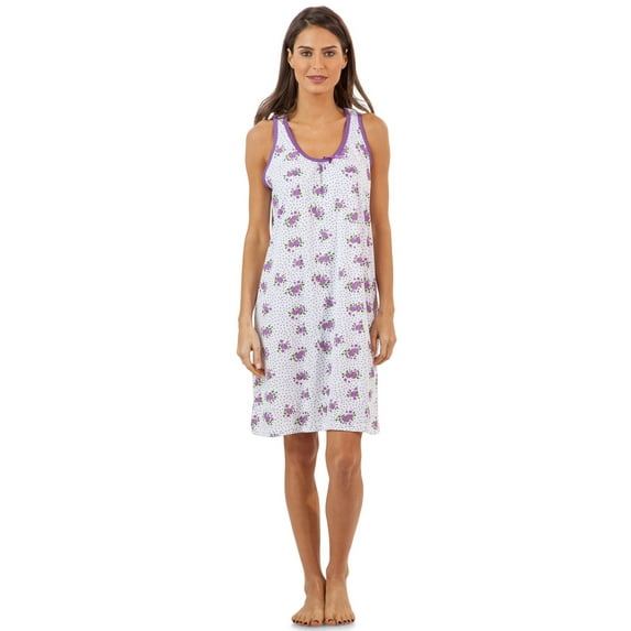 Casual Nights Women's Poly Cotton Sleeveless Nightgown Chemise