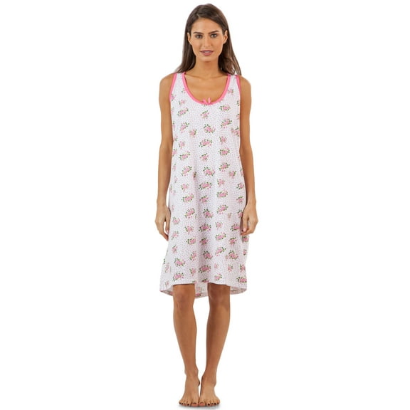 Casual Nights Women's Poly Cotton Sleeveless Nightgown Chemise