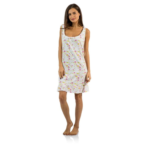 Casual Nights Women's Poly Cotton Sleeveless Nightgown Chemise