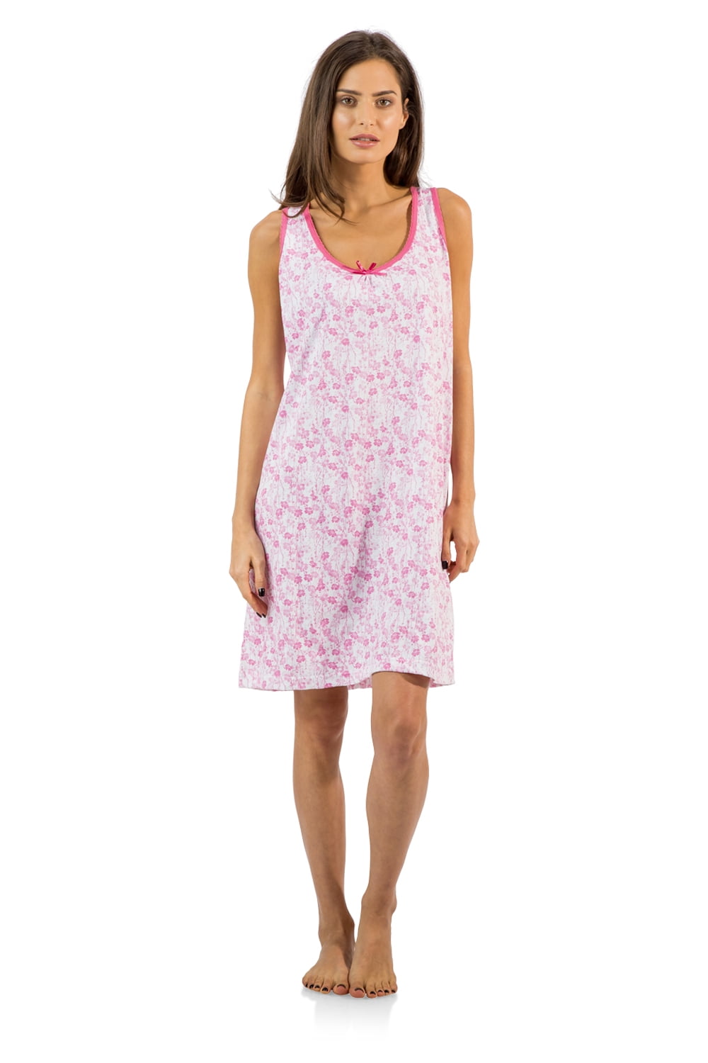 Aria Sleeveless Short 100% Cotton Nightgown with Pockets in 36