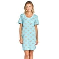 thumbnail image 1 of Casual Nights Women's Poly Short Sleeve Sleepwear Dorm Nightgown - Floral Aqua - 3X, 1 of 5