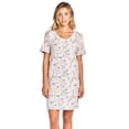 thumbnail image 1 of Casual Nights Women's Poly Short Sleeve Sleepwear Dorm Nightgown - Floral Grey Peach - Large, 1 of 5