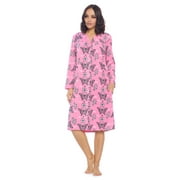 Casual Nights Women's Printed Fleece Snap-Front Lounger House Dress