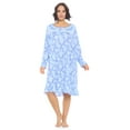 thumbnail image 1 of Casual Nights Women's Printed Long Sleeve Nightgown - Blue, 1 of 3