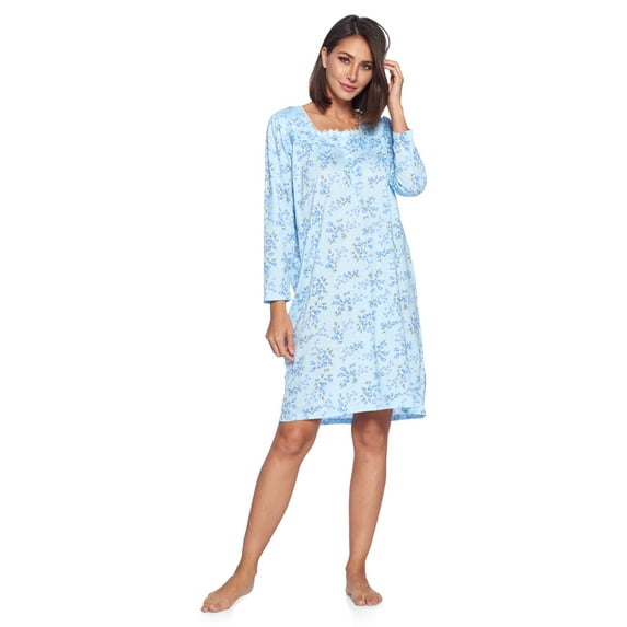Casual Nights Women's Printed Long Sleeve Nightgown