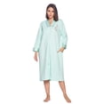 thumbnail image 1 of Casual Nights Women's Quilted Zip Up Robe With Pockets, Long Sleeve House Coat Duster, Poly-Cotton Blend Sleepwear, Green - Midi X-Large, 1 of 6