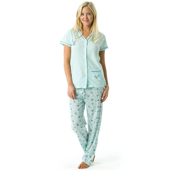 Casual Nights Women's Rayon Printed Short Sleeve Capri Pajama Set
