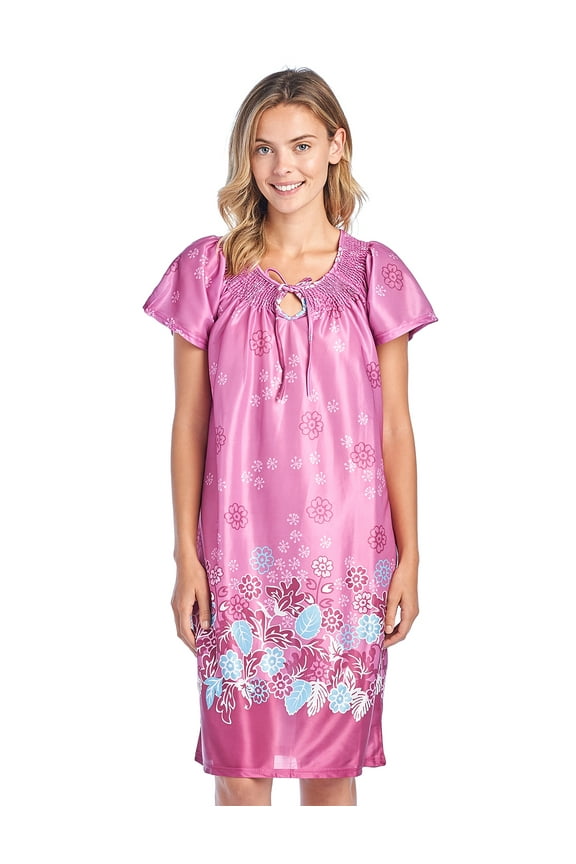 Women's Round Neck Mu-Mu Housecoat Lounger