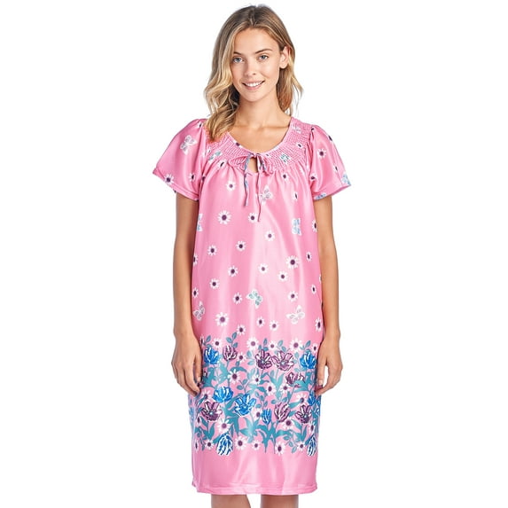 Casual Nights Women's Round Neck Mu-Mu Housecoat Lounger