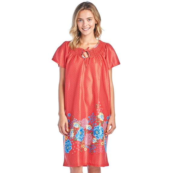 Casual Nights Women's Round Neck Mu-Mu Housecoat Lounger