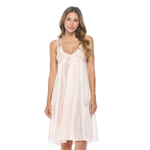 Casual Nights Women's Satin Lace Camisole Nightgown