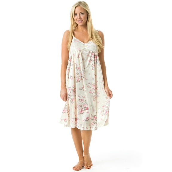 Casual Nights Women's Satin Lace Camisole Nightgown