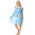 thumbnail image 1 of Casual Nights Women's Satin Lace Cap Sleeve Embroidery Night Gown, 1 of 2