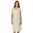 thumbnail image 1 of Casual Nights Women's Short Sleeve Eyelet Embroidered House Dress, 1 of 2