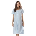 thumbnail image 1 of Casual Nights Women's Short Sleeve Eyelet Embroidered House Dress, 1 of 2