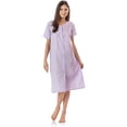 thumbnail image 1 of Casual Nights Women's Short Sleeve Eyelet Embroidered House Dress, 1 of 5