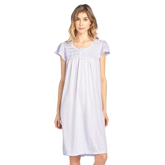 Casual Nights Women's Short Sleeve Floral And Lace Nightgown