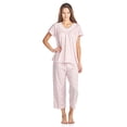 thumbnail image 1 of Casual Nights Women's Short Sleeve Floral Capri Pajama Set, 1 of 5