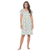 Casual Nights Women's Short Sleeve Floral Nightgown Nightshirt Night Dress