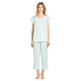thumbnail image 1 of Casual Nights Women's Short Sleeve Lace Dot Capri Pajama Set, 1 of 5