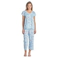 thumbnail image 1 of Casual Nights Women's Short Sleeve Lace Dot Capri Pajama Set, 1 of 4