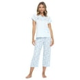 Casual Nights Womens Short Sleeve Lace Dot Capri Pajama Set