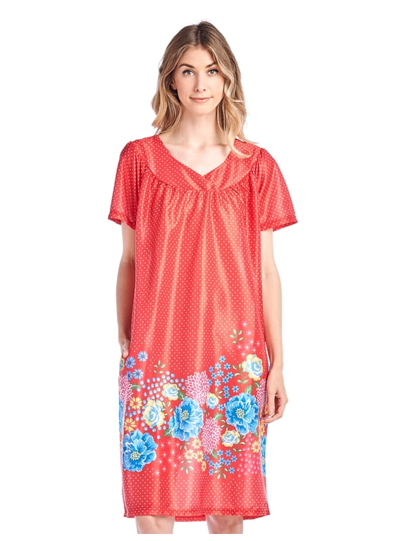 Women's Short Sleeve Muumuu Lounger Dress