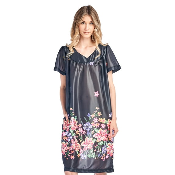 Casual Nights Women's Short Sleeve Muumuu Lounger Dress