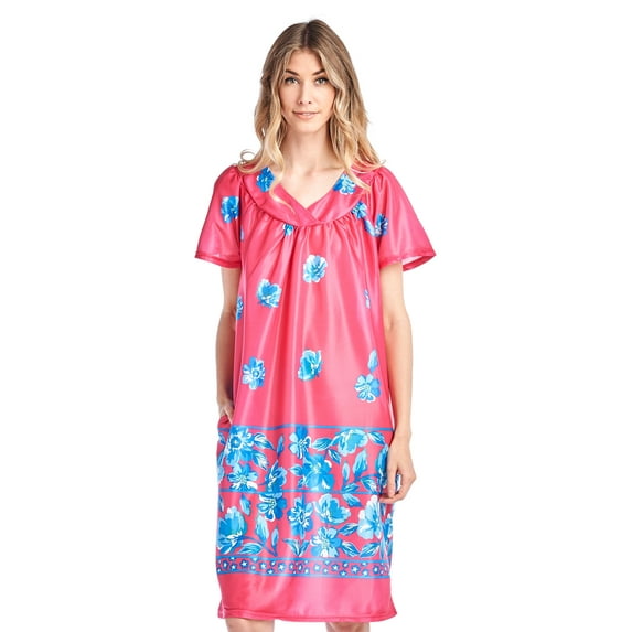 Casual Nights Women's Short Sleeve Muumuu Lounger Dress