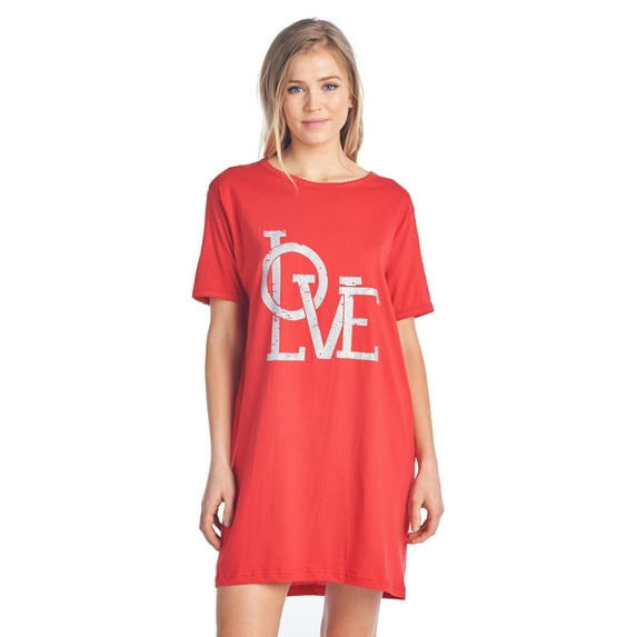 Casual Nights Women's Short Sleeve Printed Scoop Neck Sleep Tee