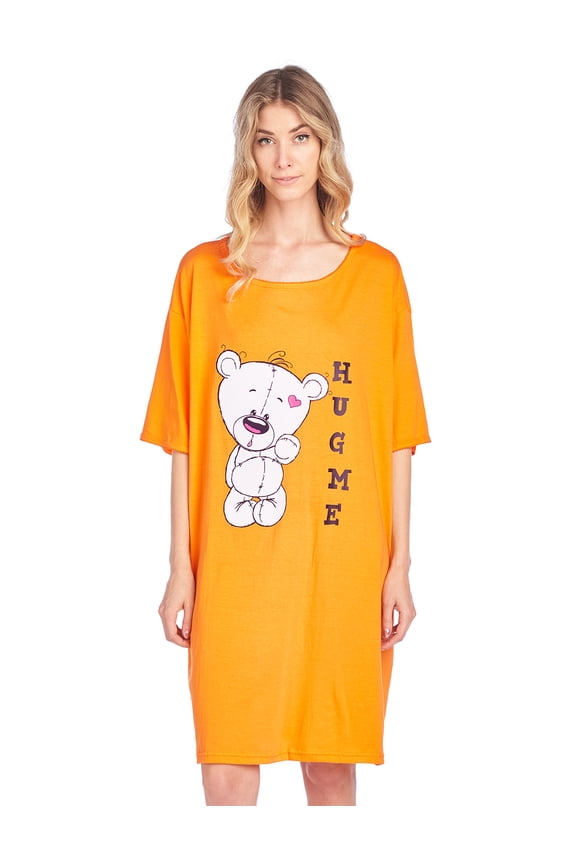 Women's Short Sleeve Printed Scoop Neck Sleep Tee