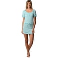 thumbnail image 1 of Casual Nights Women's Short Sleeve Striped Henley Nightie Shirt, 1 of 2