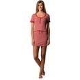 thumbnail image 1 of Casual Nights Women's Short Sleeve Striped Henley Nightie Shirt, 1 of 2