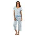 thumbnail image 1 of Casual Nights Women's Short Sleeve Top with Capri Pants Pjs Floral Border Capri Pajama Set, 1 of 5