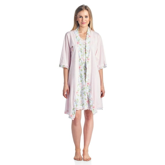 Casual Nights Women's Sleepwear 2 Piece Nightgown and Robe Set