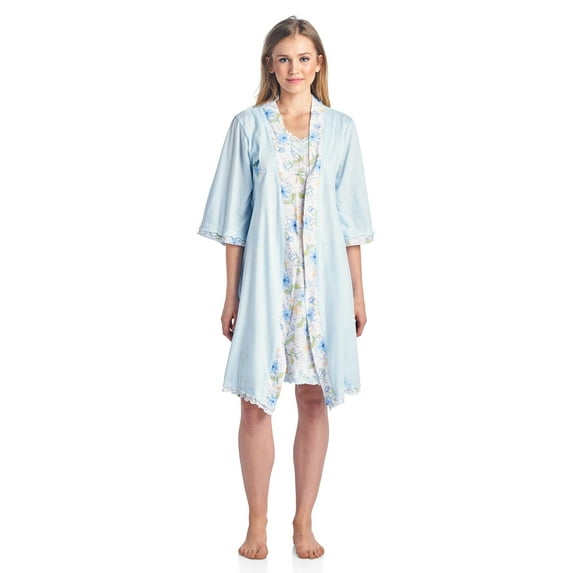 Casual Nights Women's Sleepwear 2 Piece Nightgown and Robe Set