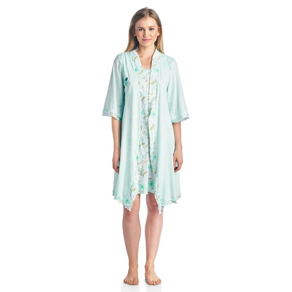 Casual Nights Women's Sleepwear 2 Piece Nightgown and Robe Set
