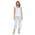 thumbnail image 1 of Casual Nights Women's Sleeveles Floral Lace Capri Pajama Set, 1 of 5