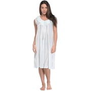 Casual Nights Womens Sleeveless Flower Satin Nightgown