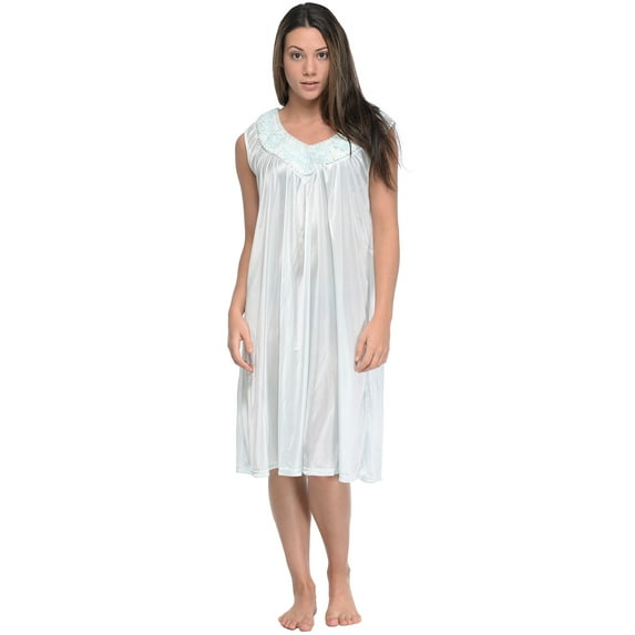 Casual Nights Women's Sleeveless Flower Satin Nightgown