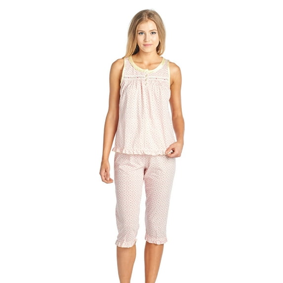 Casual Nights Women's Sleeveless Tank Top Capri Pajama Set