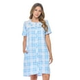 Casual Nights Women's Snap Front House Dress Short Sleeve Seersucker