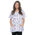 thumbnail image 1 of Casual Nights Women's Snap Front Smock Cobbler Woven Scrub Apron Top with Pockets, 1 of 4