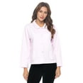 thumbnail image 1 of Casual Nights Women's Soft Bed Jacket, Button Front Long Sleeve Sleep Top with Pockets, 1 of 5
