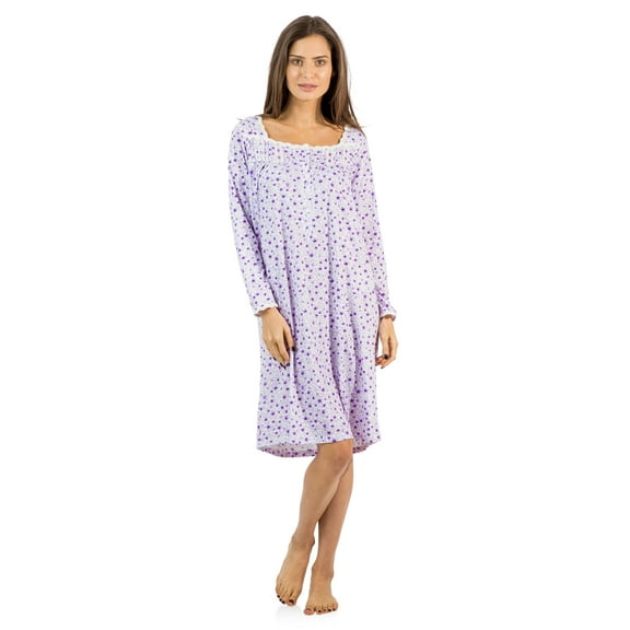 Casual Nights Women's Square Neck Long Sleeve Floral Nightgown