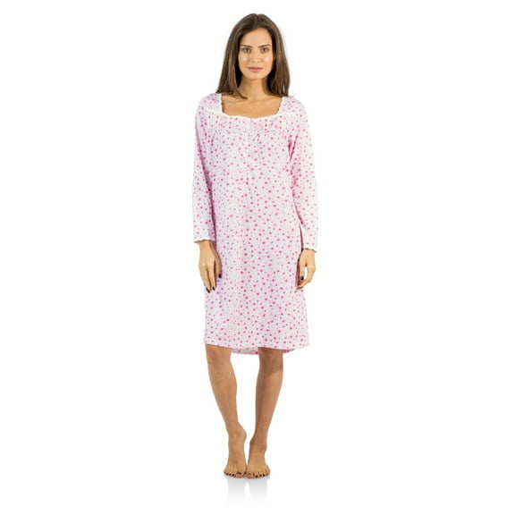 Casual Nights Women's Square Neck Long Sleeve Floral Nightgown