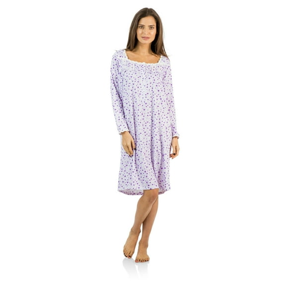 Casual Nights Women's Square Neck Long Sleeve Floral Nightgown