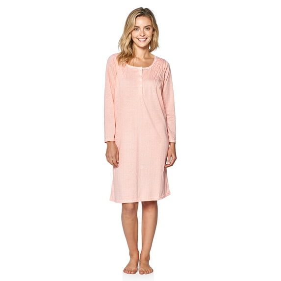 Casual Nights Women's Stars Pintucked Long Sleeve Nightgown